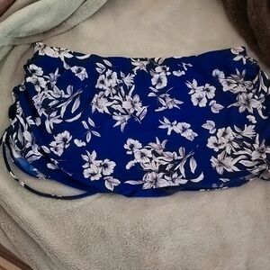 CACIQUE Lane Bryant Floral Side Drawstring Swim Skirt